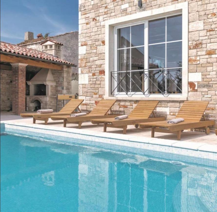 Moderne Istrische Steinvilla - 4 Sterne Mit Privatem, Beheizbaren Pool & Meerblick Kavran Dış mekan fotoğraf